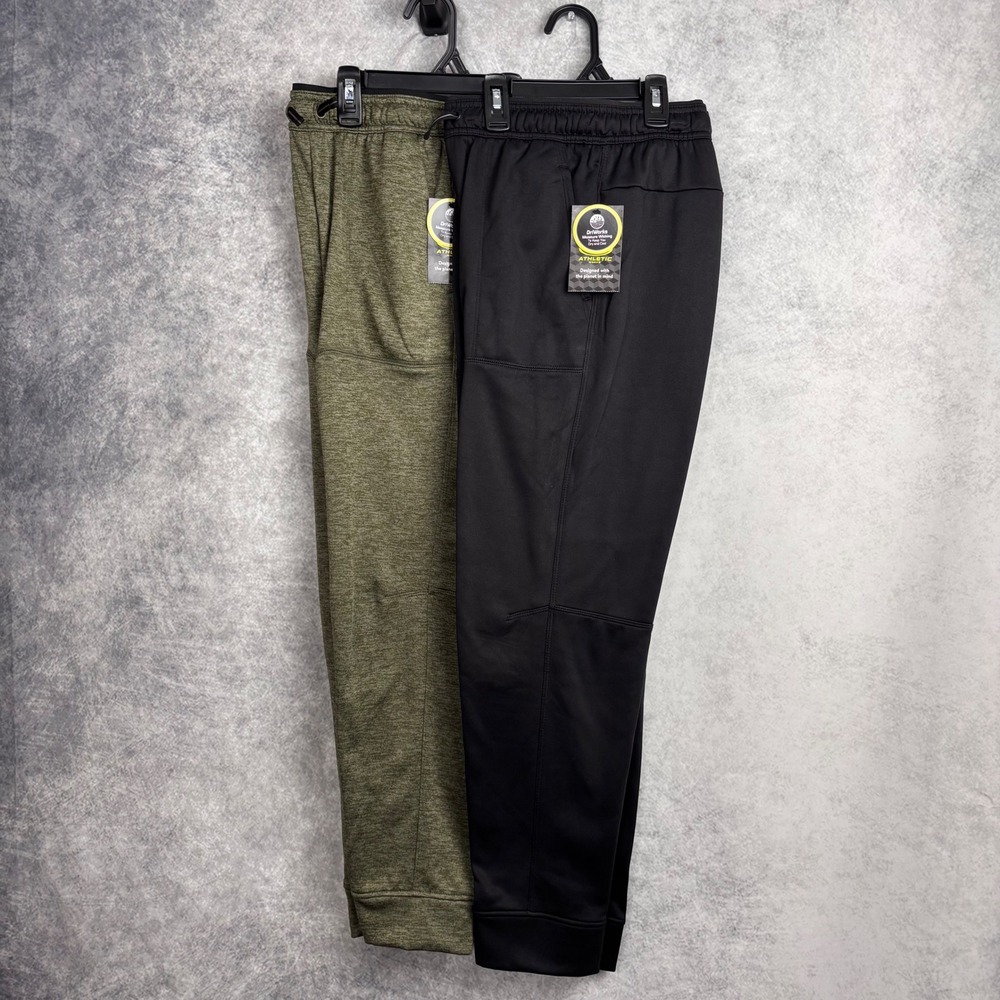 Athletic Works Boys‎ Tech Fleece Jogger Pant Bundle Lot of 2 Black Green XL NWT